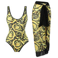 Classic Floral Print One Piece Swimwear with Cover Y114 - SWEETKAMA