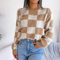 Color Block Long Sleeves Close Sweater 2039 - SWEETKAMA