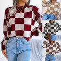 Color Block Long Sleeves Close Sweater 2039 - SWEETKAMA