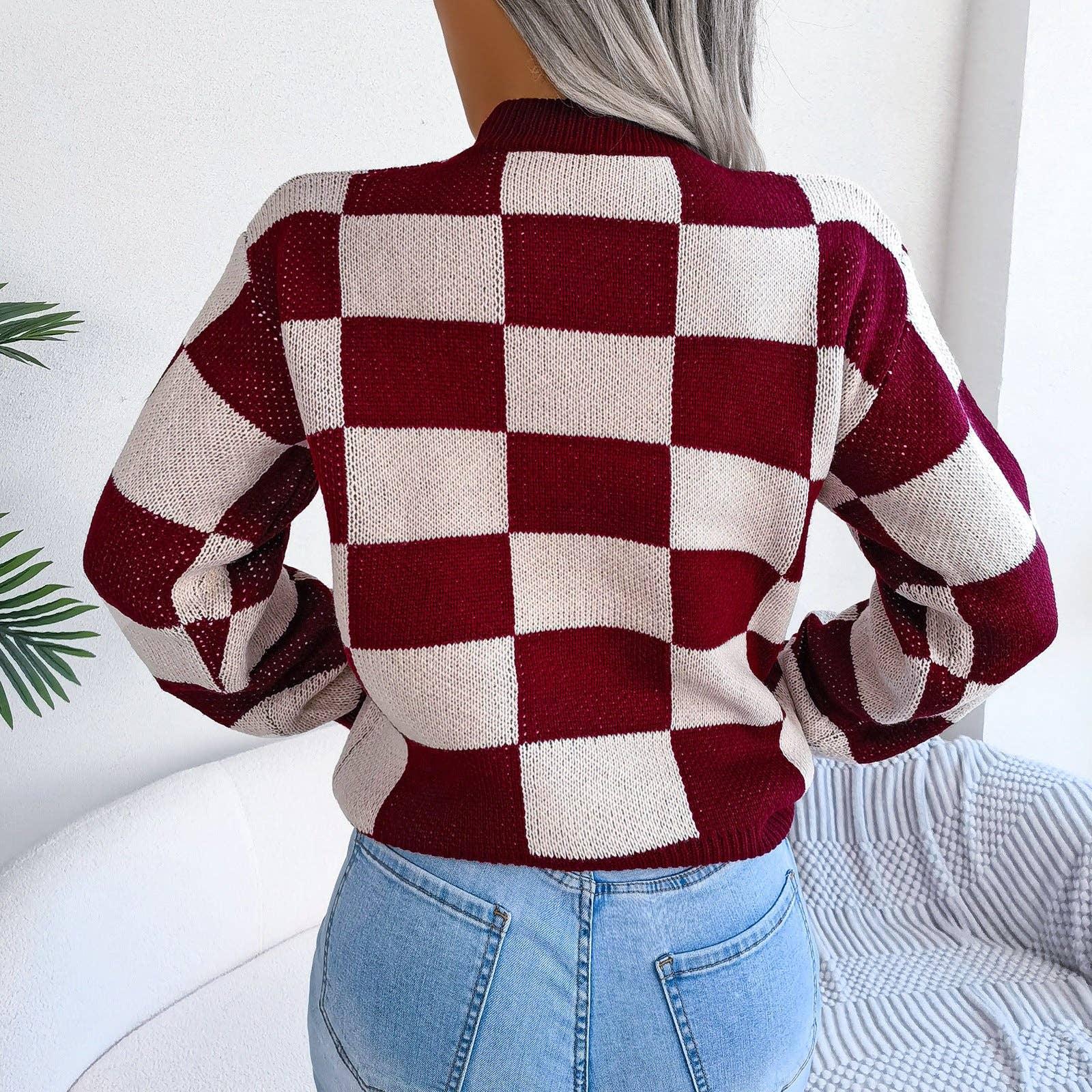 Color Block Long Sleeves Close Sweater 2039 - SWEETKAMA