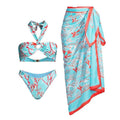 Coral Print 2PCS Bikini Set with Wrap Cover Y303 - SWEETKAMA