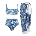 Dargonfly Print 2PCS Bikini Set with Cover Y91 - SWEETKAMA