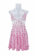 Delicate Floral Print V-Neck Chemise HF-4108 - SWEETKAMA