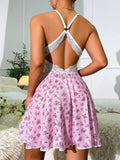 Delicate Floral Print V-Neck Chemise HF-4108 - SWEETKAMA