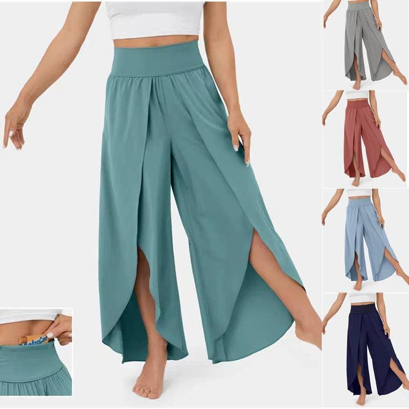 Elastic Waist Free Style Wide Leg Pants 23126 - SWEETKAMA