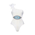 Eye of The Devil One Piece Swimwear with Skirt Cover Y216 - SWEETKAMA