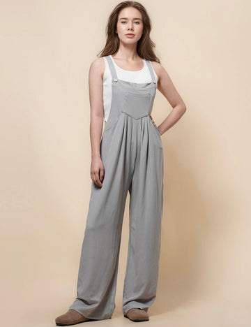 Ladies Waffle Two Shoulder Strape Jumpsuit SKJ41199