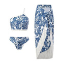 Floral and Bird Print 2PCS Bikini Set with Cover Y85 - SWEETKAMA