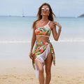 Floral and Bird Print 2PCS Bikini Set with Cover Y85 - SWEETKAMA