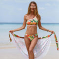 Floral and Bird Print 2PCS Bikini Set with Cover Y85 - SWEETKAMA