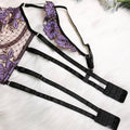 Floral Embroider Sexy Lingerie Set with Garter 2558 - SWEETKAMA