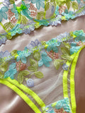 Floral Embroidery Sexy Perspective Lingerie Set HF-4104 - SWEETKAMA