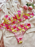 Floral Embroidery Sexy Perspective Lingerie Set HF-4104 - SWEETKAMA