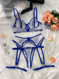 Floral Embroidery Sexy Seduction Lingerie Set HF-4171 - SWEETKAMA