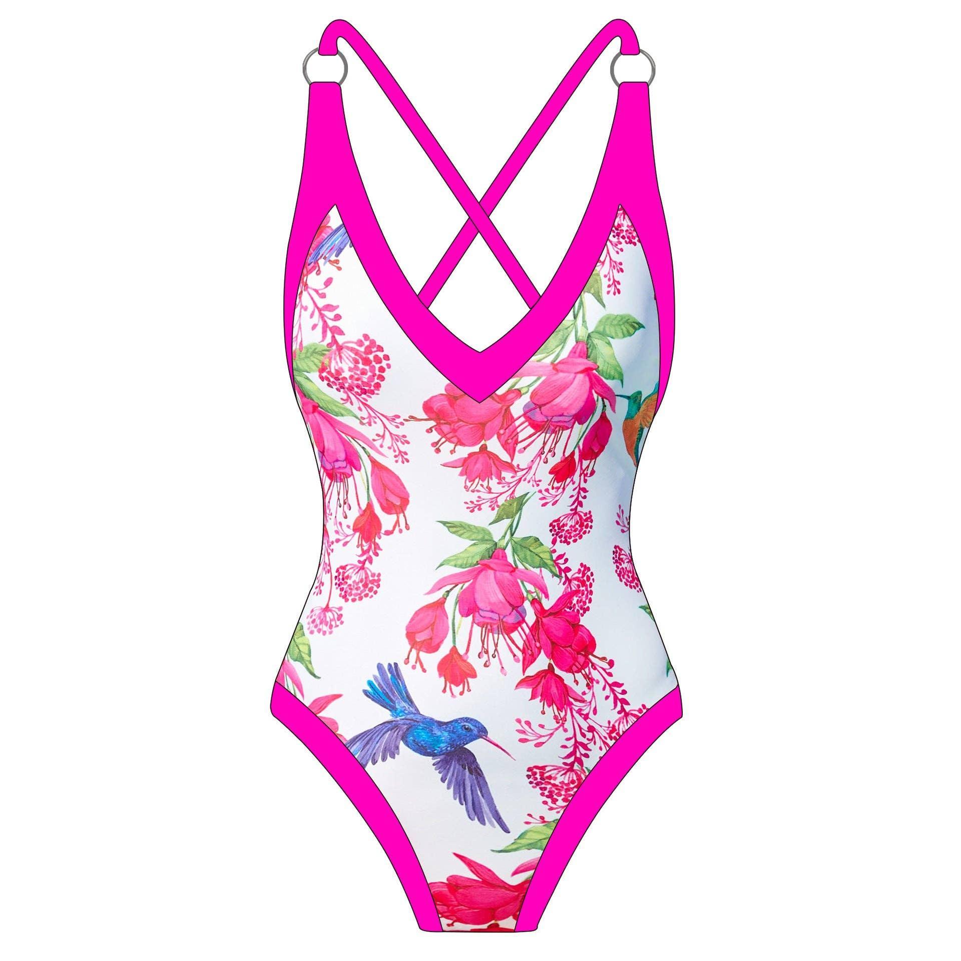 Floral Print One Piece Swimwear with Cover Y125 - SWEETKAMA