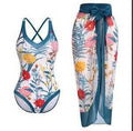 Floral Print One Piece Swimwear with Cover Y125 - SWEETKAMA