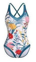 Floral Print One Piece Swimwear with Cover Y125 - SWEETKAMA