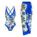 Floral Print One Piece Swimwear with Cover Y125 - SWEETKAMA