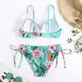 Floral Print String Tie Bottom 2PCS Bikini Set Y65 - SWEETKAMA