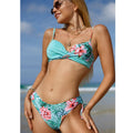 Floral Print String Tie Bottom 2PCS Bikini Set Y65 - SWEETKAMA