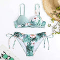 Floral Print String Tie Bottom 2PCS Bikini Set Y65 - SWEETKAMA