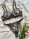 Flower Embroidery Perspective Sexy Lingerie Set HF-4135 - SWEETKAMA