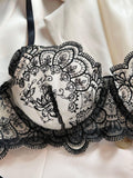 Flower Embroidery Perspective Sexy Lingerie Set HF-4135 - SWEETKAMA