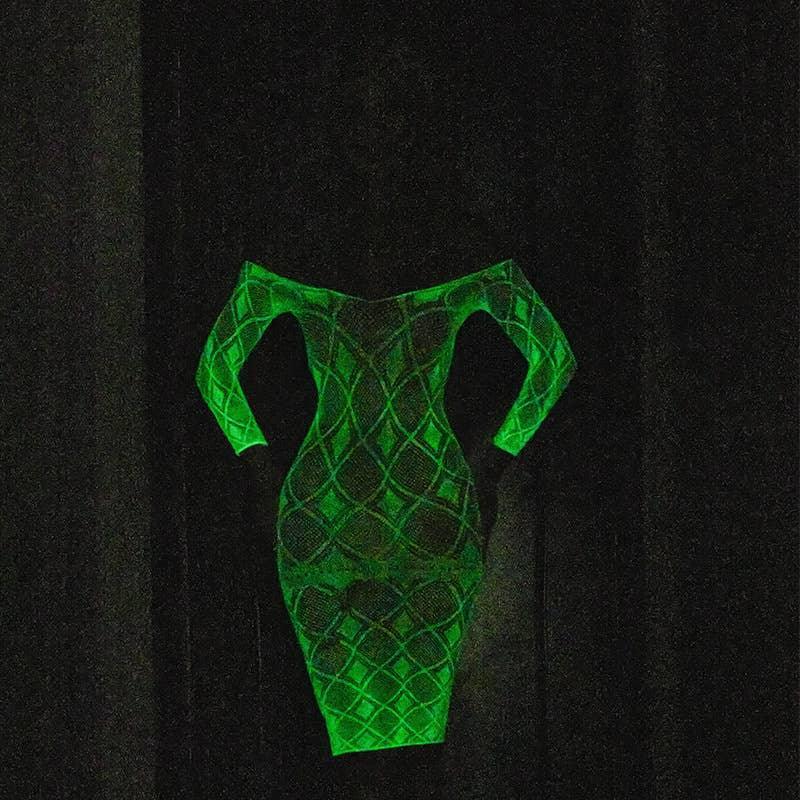 Glow in The Dark See Through Fishnet Bodystocking Dress YGLTY - SWEETKAMA