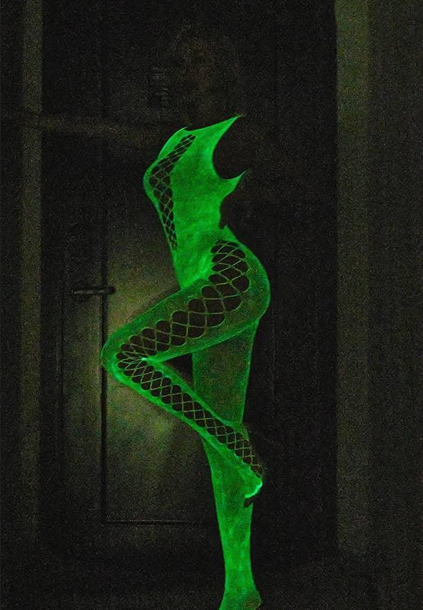 Glow in The Dark See Through Fishnet Bodystocking YGLTY - SWEETKAMA