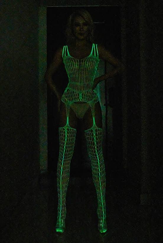 Glow in The Dark Sexy See Through Fishnet Bodystocking YGWW-1 - SWEETKAMA