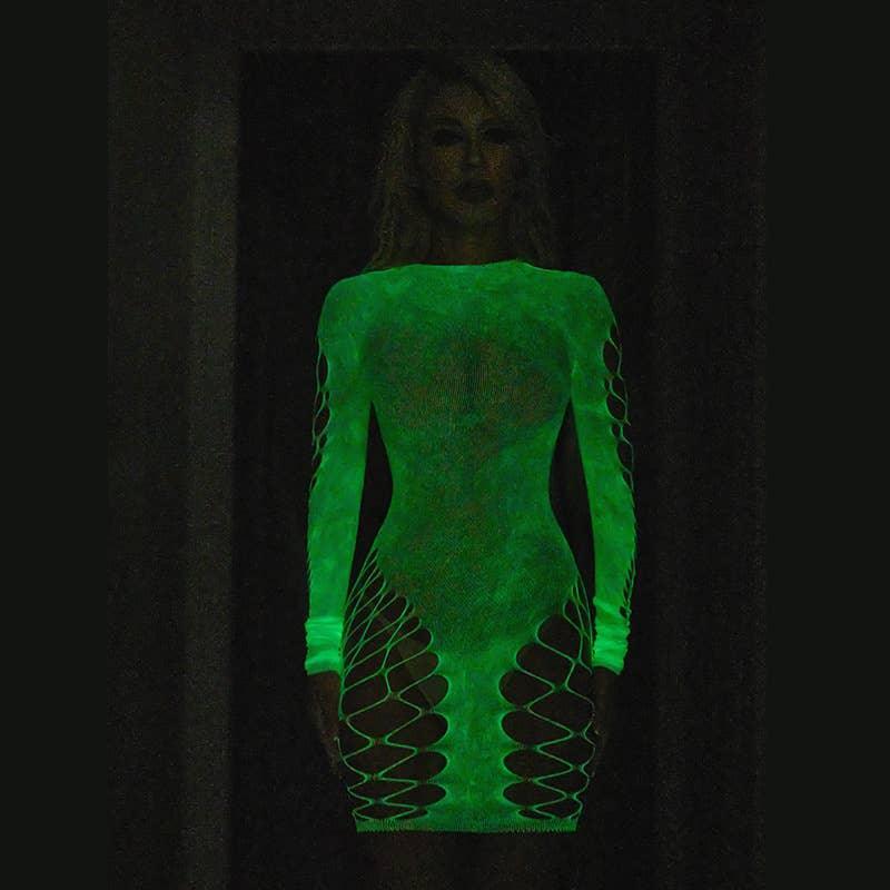 Glow in The Dark Sexy See Through Fishnet BodystockingYGLTY - SWEETKAMA