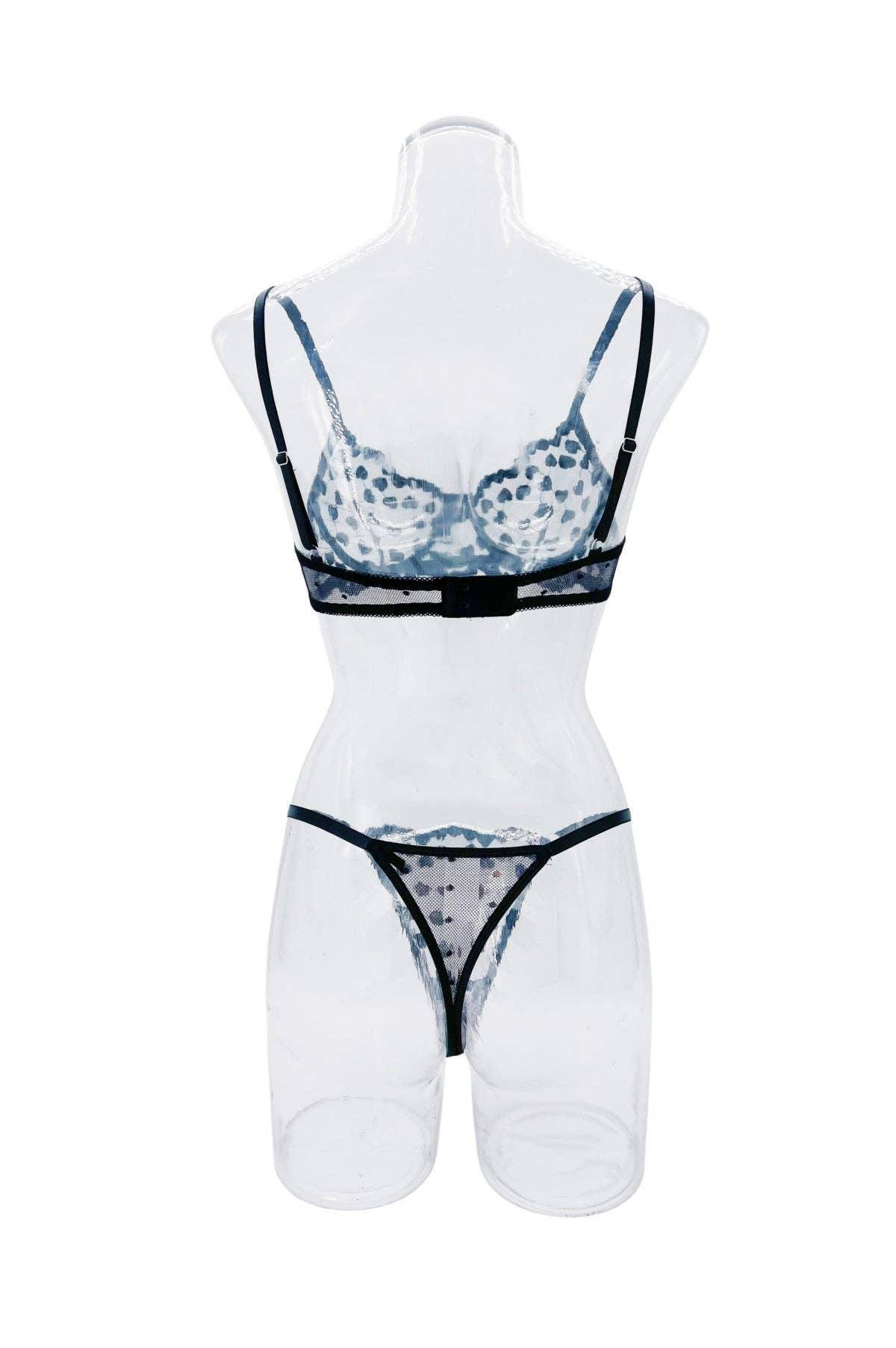 Heart Embroidery Sexy Seduction Lingerie Set HF-4218 - SWEETKAMA