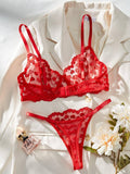 Heart Embroidery Sexy Seduction Lingerie Set HF-4218 - SWEETKAMA