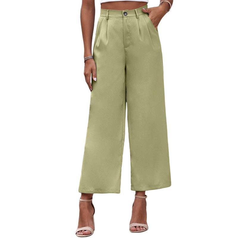 High Waist Solid Color Ladies Daily Pants LC7711481 - SWEETKAMA