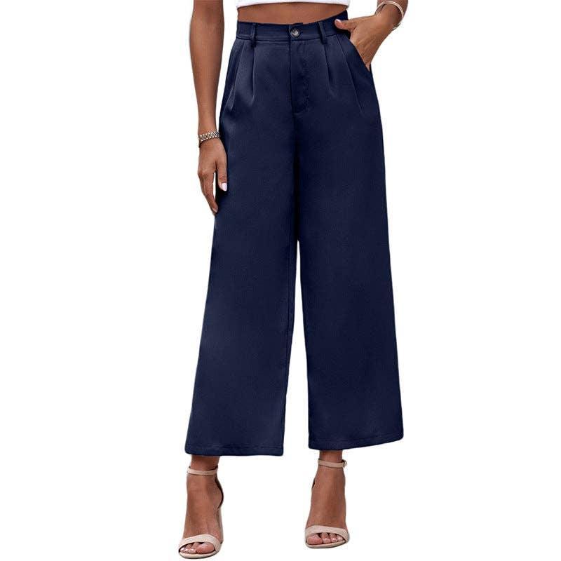 High Waist Solid Color Ladies Daily Pants LC7711481 - SWEETKAMA