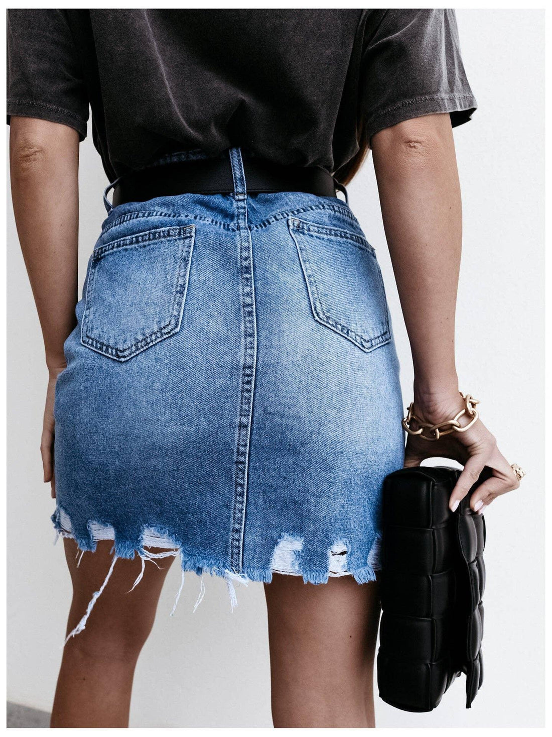 Hight Waist Slim Fit Denim Mini Skirt SKS6698 - SWEETKAMA