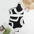 Inregular Circle Color Block 2PCS Bikini Set with Cover Y167 - SWEETKAMA