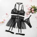 Lace Halter Sexy Lingerie Set with Garter Belt 3062 - SWEETKAMA