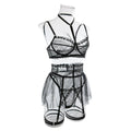 Lace Halter Sexy Lingerie Set with Garter Belt 3062 - SWEETKAMA