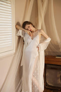 Lace Night Gown, Silk Robes,Bridal Party Robes,with Babydoll 6076 - SWEETKAMA