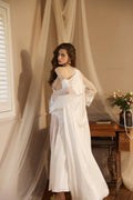 Lace Night Gown, Silk Robes,Bridal Party Robes,with Babydoll 6076 - SWEETKAMA