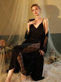 Lace Night Gown, Silk Robes,Bridal Party Robes,with Babydoll 6076 - SWEETKAMA