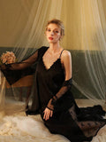 Lace Night Gown, Silk Robes,Bridal Party Robes,with Babydoll 6076 - SWEETKAMA