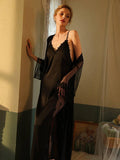 Lace Night Gown, Silk Robes,Bridal Party Robes,with Babydoll 6076 - SWEETKAMA