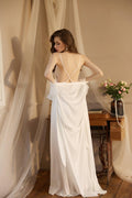 Lace Night Gown, Silk Robes,Bridal Party Robes,with Babydoll 6076 - SWEETKAMA