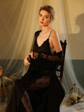 Lace Night Gown, Silk Robes,Bridal Party Robes,with Babydoll 6076 - SWEETKAMA