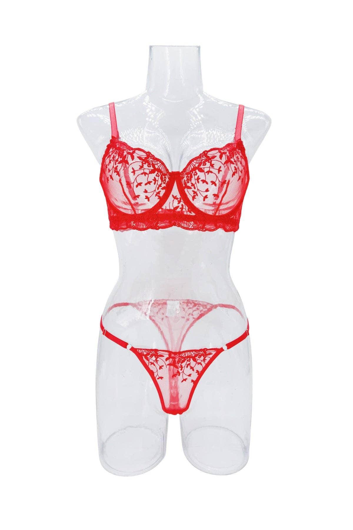 Lace Sexy Perspective Lingerie Set HF-4126 - SWEETKAMA