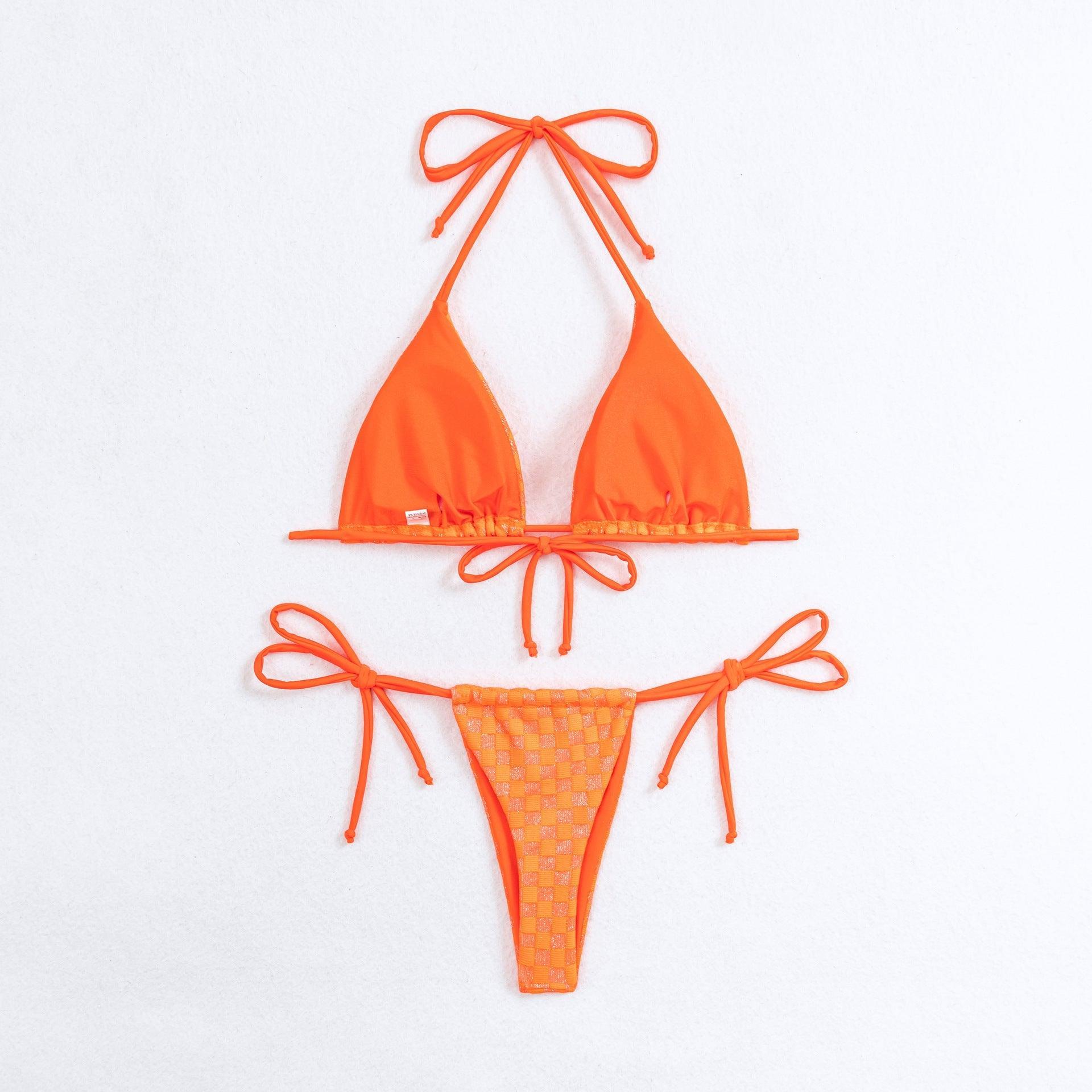 Ladies Argyle String Shoulder 2PCS Bikini Set 4041 - SWEETKAMA