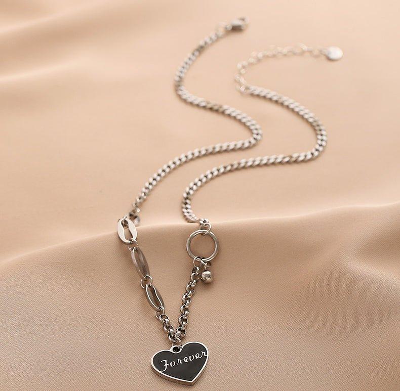 Ladies Black Forever Heart Pendent Necklace SKAJ003 - SWEETKAMA