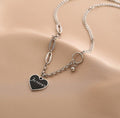 Ladies Black Forever Heart Pendent Necklace SKAJ003 - SWEETKAMA